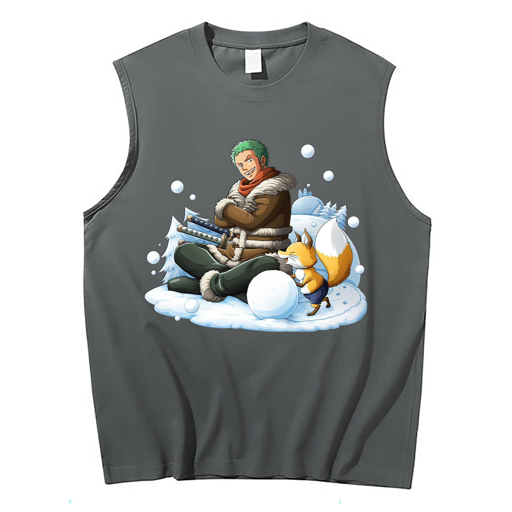 ワンピース ロロノア・ゾロ ONE PIECE Roronoa Zoro コットン100％タンクトップ（フロントプリント）